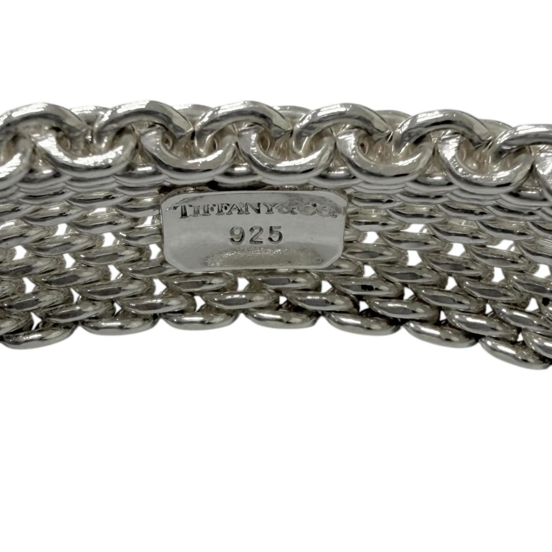 Excellent TIFFANY&Co. bracelet Somerset bangle Mesh knitting Silver SV925 mens
