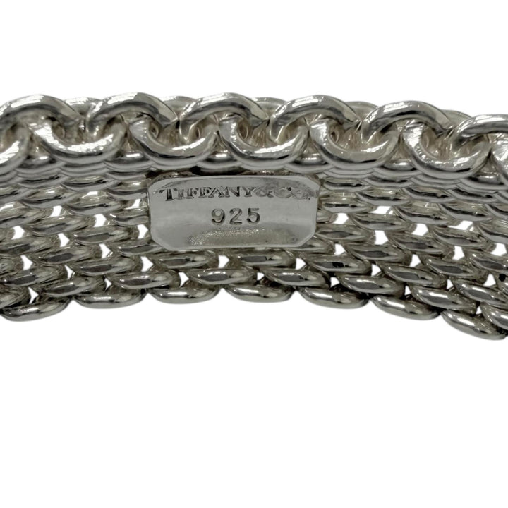 Excellent TIFFANY&Co. bracelet Somerset bangle Mesh knitting Silver SV925 mens