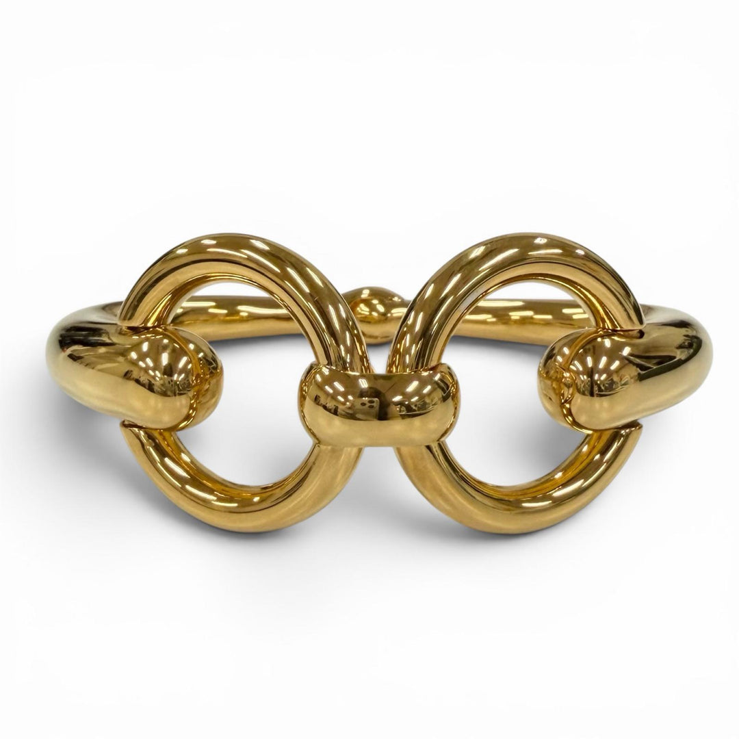 Excellent GUCCI Bangle Horsebit gold Women