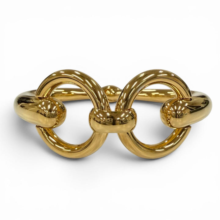 Excellent GUCCI Bangle Horsebit gold Women