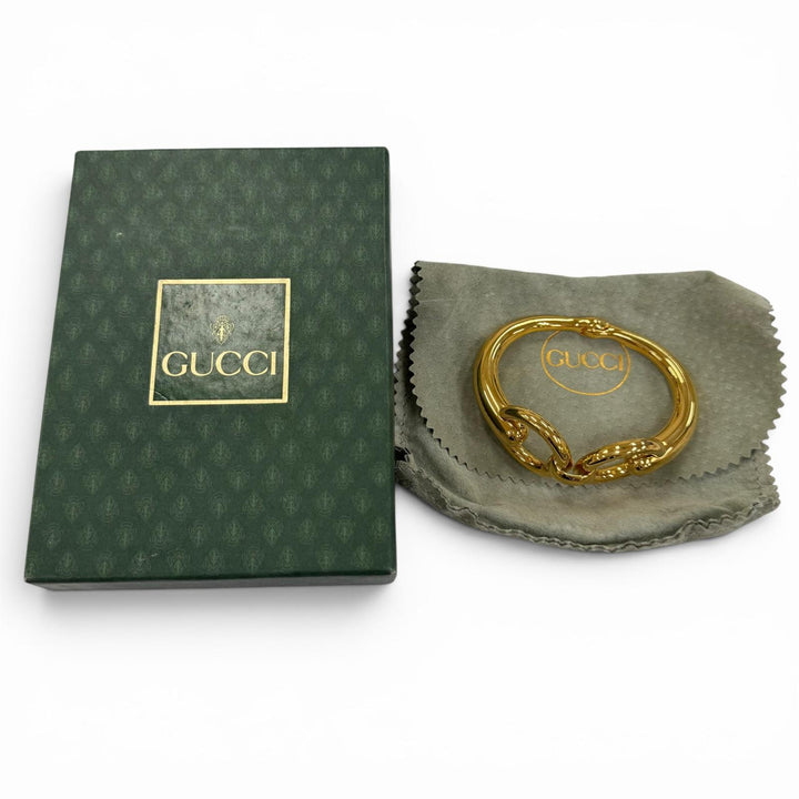 Excellent GUCCI Bangle Horsebit gold Women