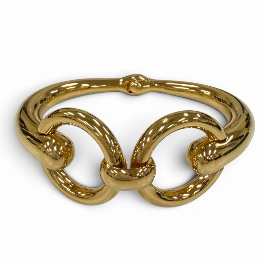 Excellent GUCCI Bangle Horsebit gold Women