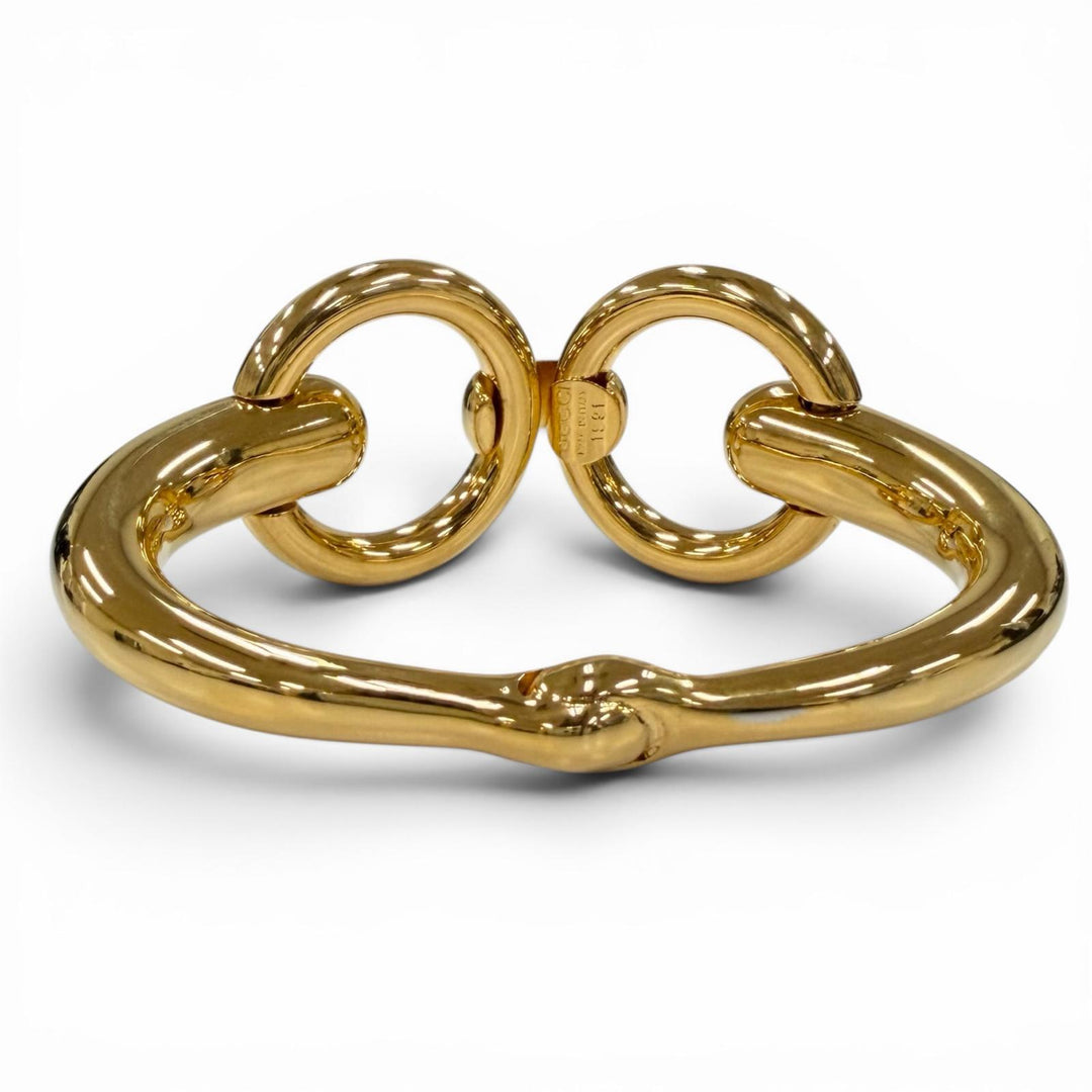 Excellent GUCCI Bangle Horsebit gold Women