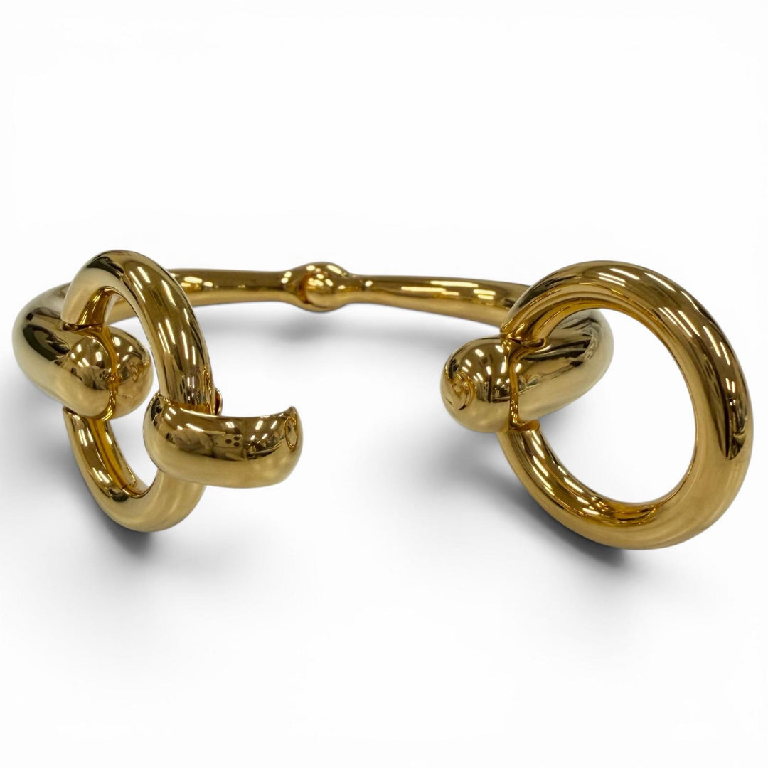 Excellent GUCCI Bangle Horsebit gold Women