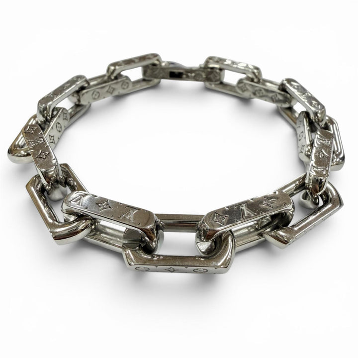 Excellent LOUIS VUITTON bracelet Bracelet Chain Monogram Silver metal L M00308