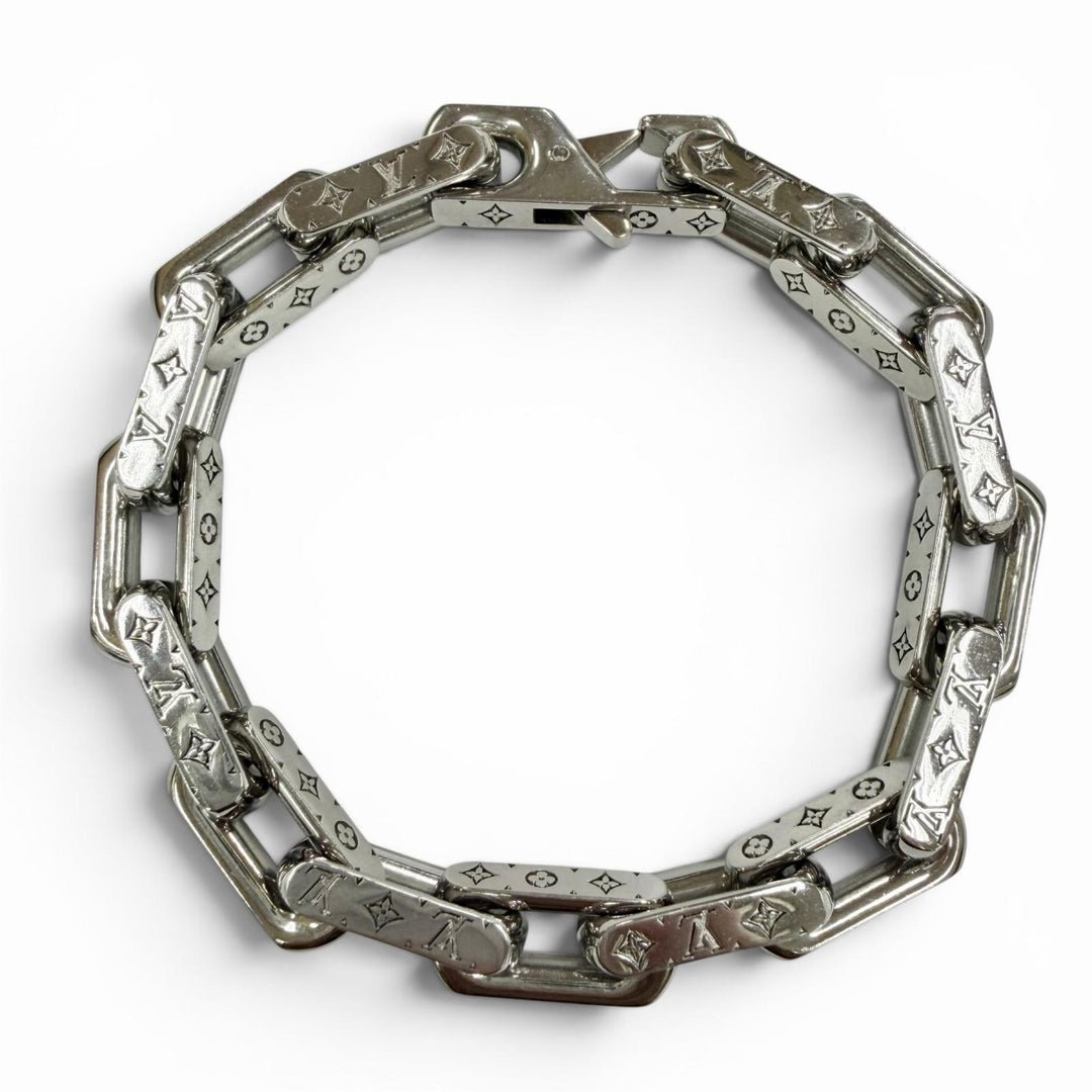 Excellent LOUIS VUITTON bracelet Bracelet Chain Monogram Silver metal L M00308