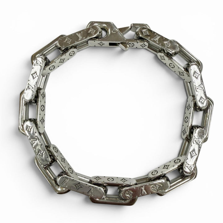 Excellent LOUIS VUITTON bracelet Bracelet Chain Monogram Silver metal L M00308