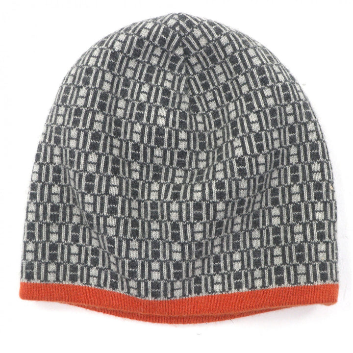 Great HERMES Knit cap Margiela-era H logo all-over beanie gray cashmere mens