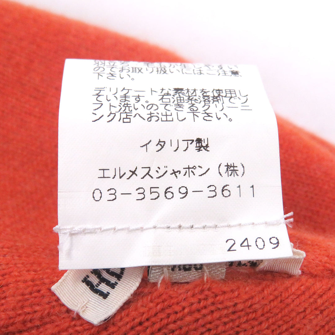 Great HERMES Knit cap Margiela-era H logo all-over beanie gray cashmere mens