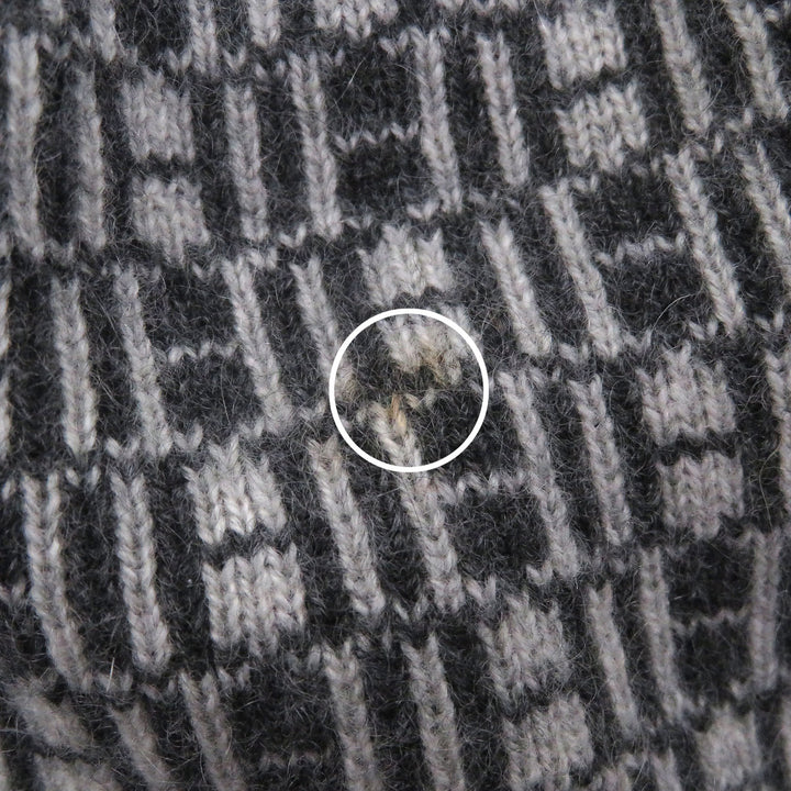 Great HERMES Knit cap Margiela-era H logo all-over beanie gray cashmere mens