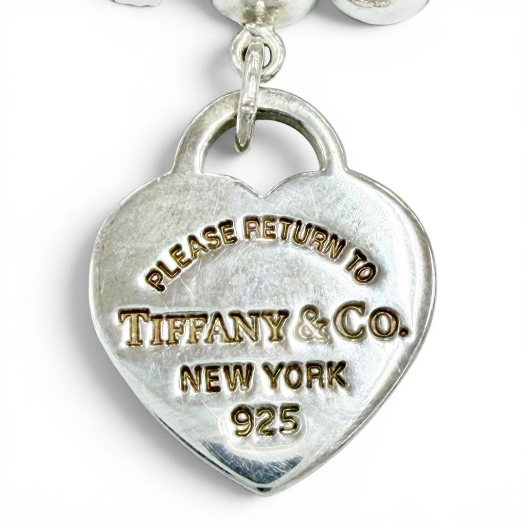 Excellent TIFFANY&Co. bracelet mini heart tag beads Silver AG925 Women