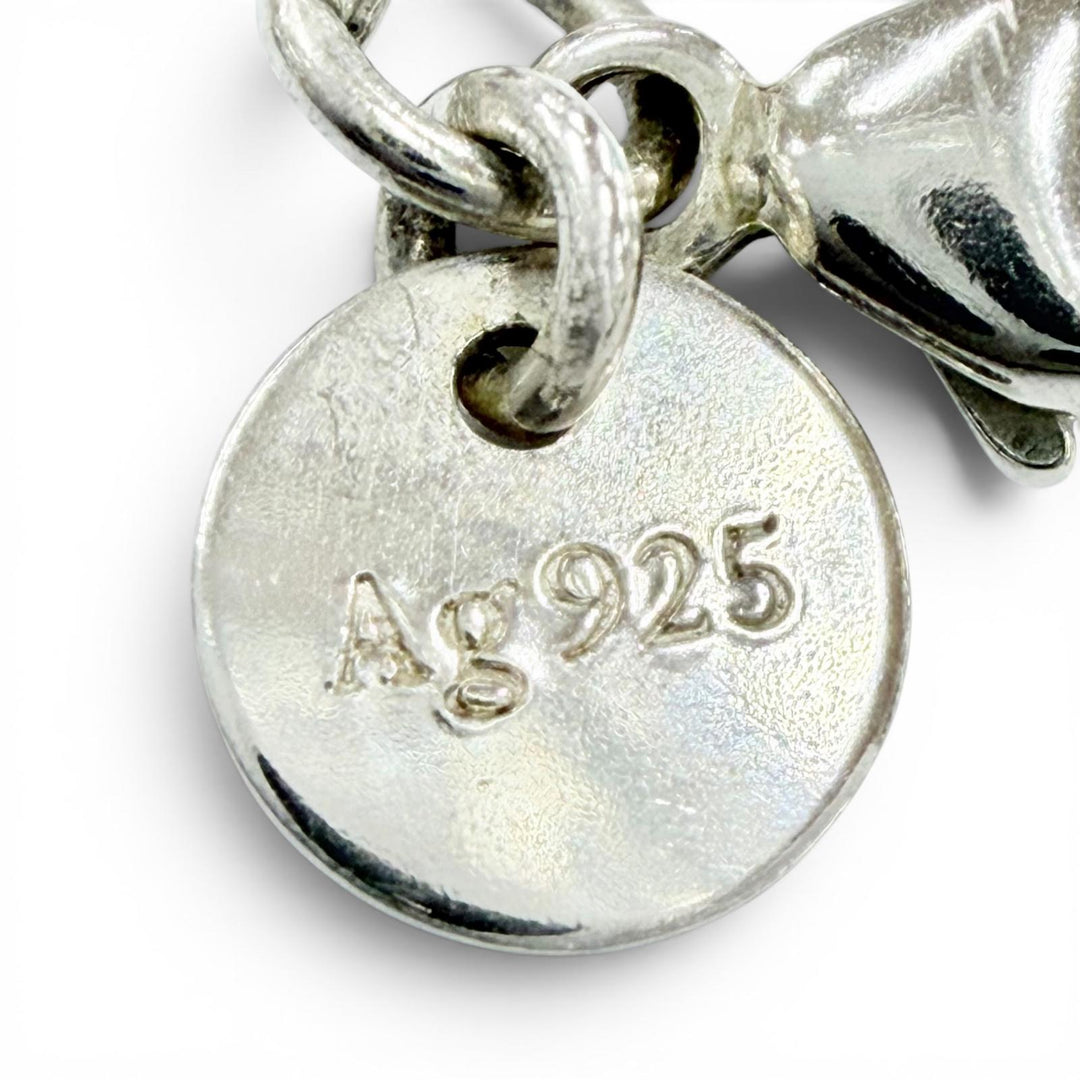 Excellent TIFFANY&Co. bracelet mini heart tag beads Silver AG925 Women