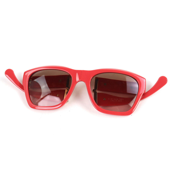 Excellent CHANEL COCO Mark Matelasse Square Shape Folding Sunglasses pink 71692
