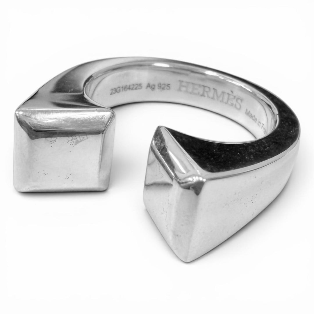 Excellent HERMES Ring ring Clou de Forges Silver AG925 mens 52