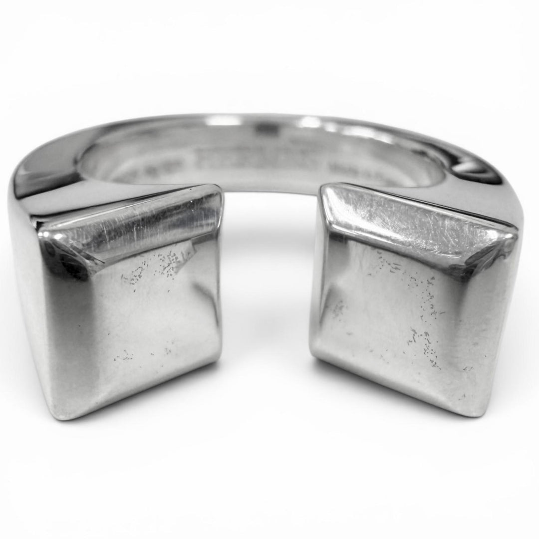 Excellent HERMES Ring ring Clou de Forges Silver AG925 mens 52