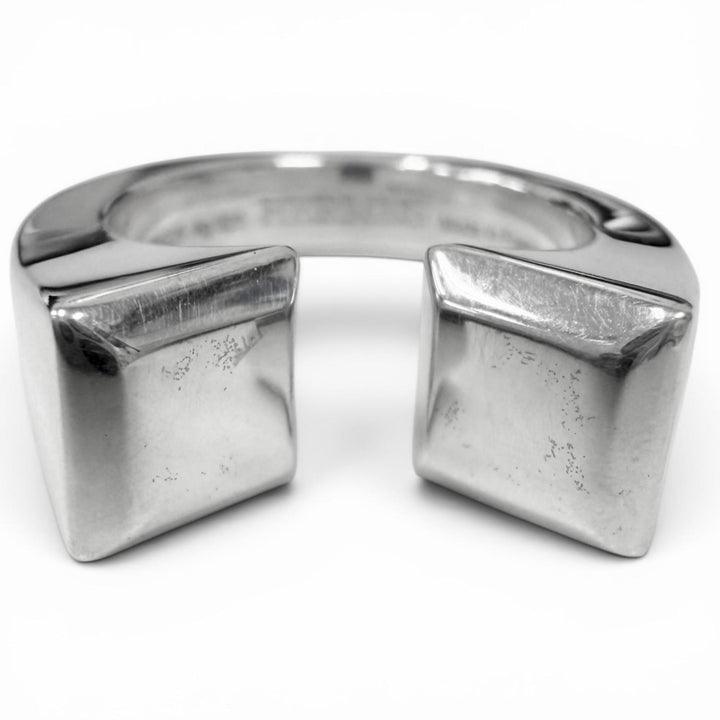 Excellent HERMES Ring ring Clou de Forges Silver AG925 mens 52