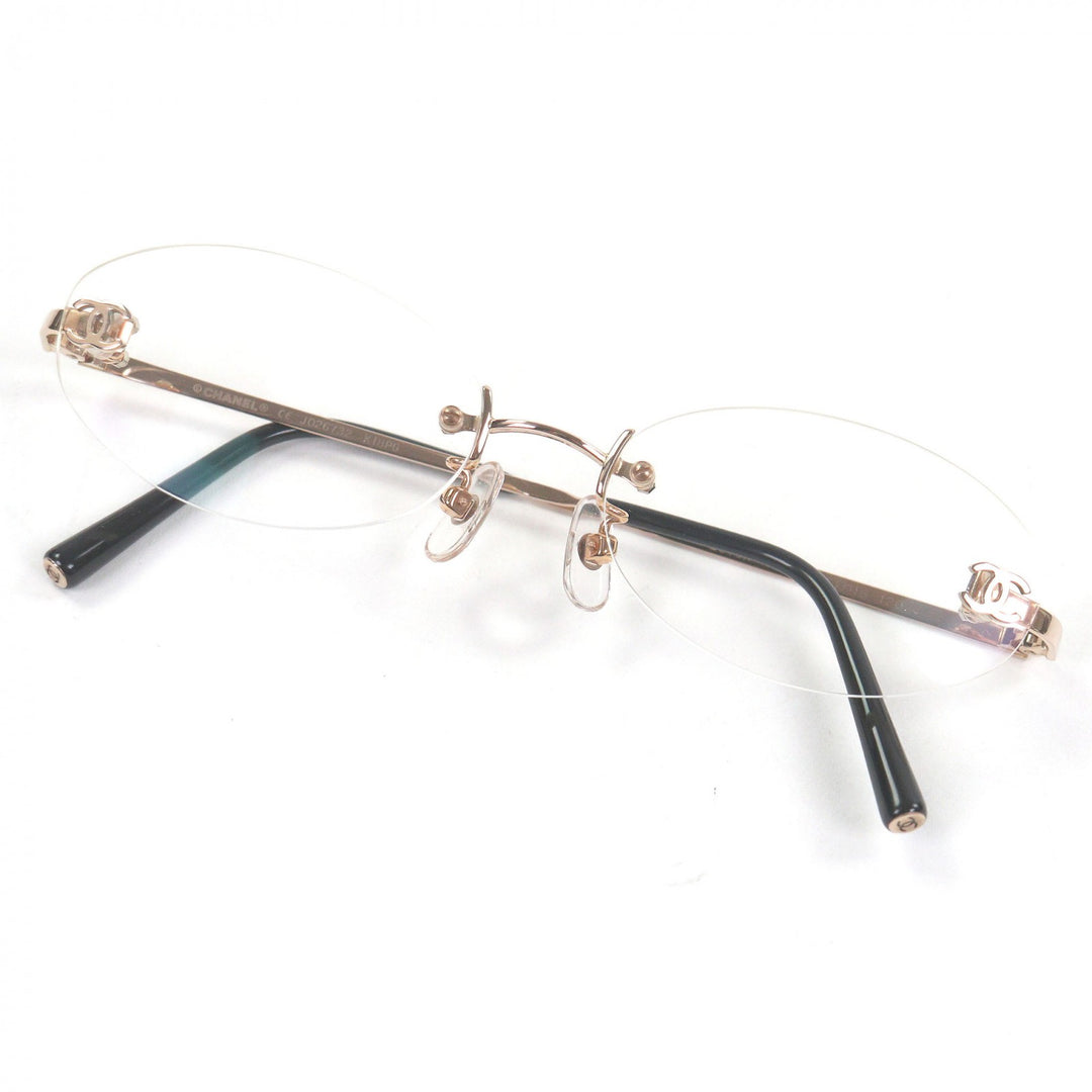 Great CHANEL Glasses COCO Mark 2019K Rimless Pink gold 18K Pink Gold mens