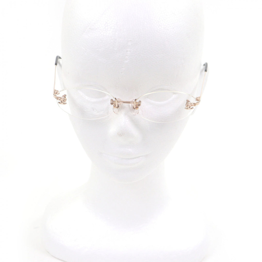Great CHANEL Glasses COCO Mark 2019K Rimless Pink gold 18K Pink Gold mens