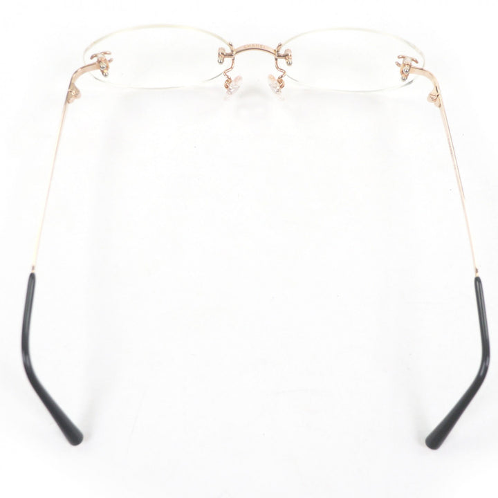 Great CHANEL Glasses COCO Mark 2019K Rimless Pink gold 18K Pink Gold mens