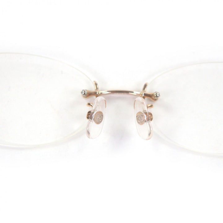 Great CHANEL Glasses COCO Mark 2019K Rimless Pink gold 18K Pink Gold mens