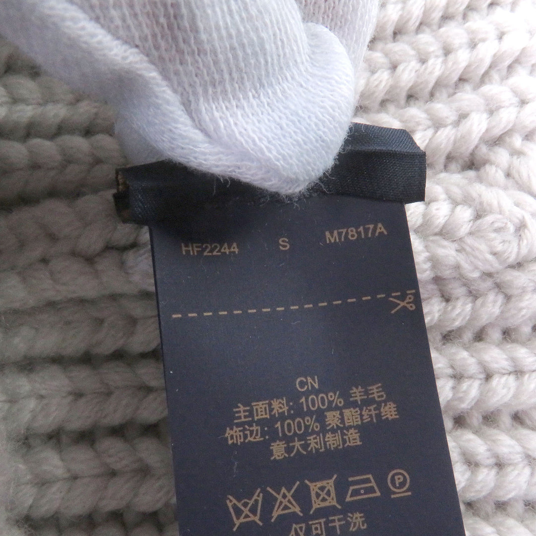 Excellent LOUIS VUITTON Knit cap Beanie LV Birds LV logo embroidery Light gray