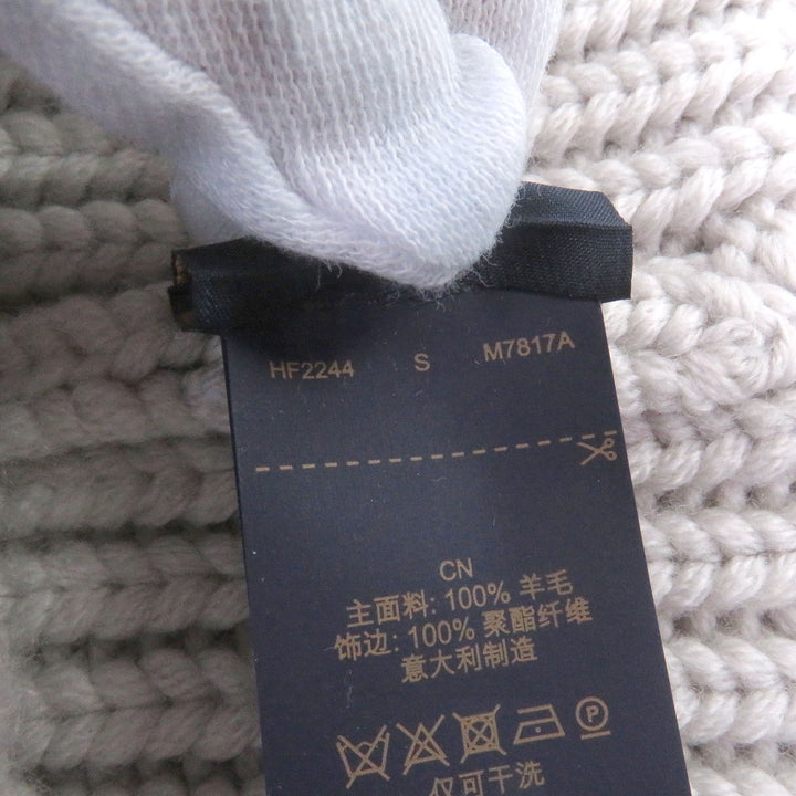 Excellent LOUIS VUITTON Knit cap Beanie LV Birds LV logo embroidery Light gray