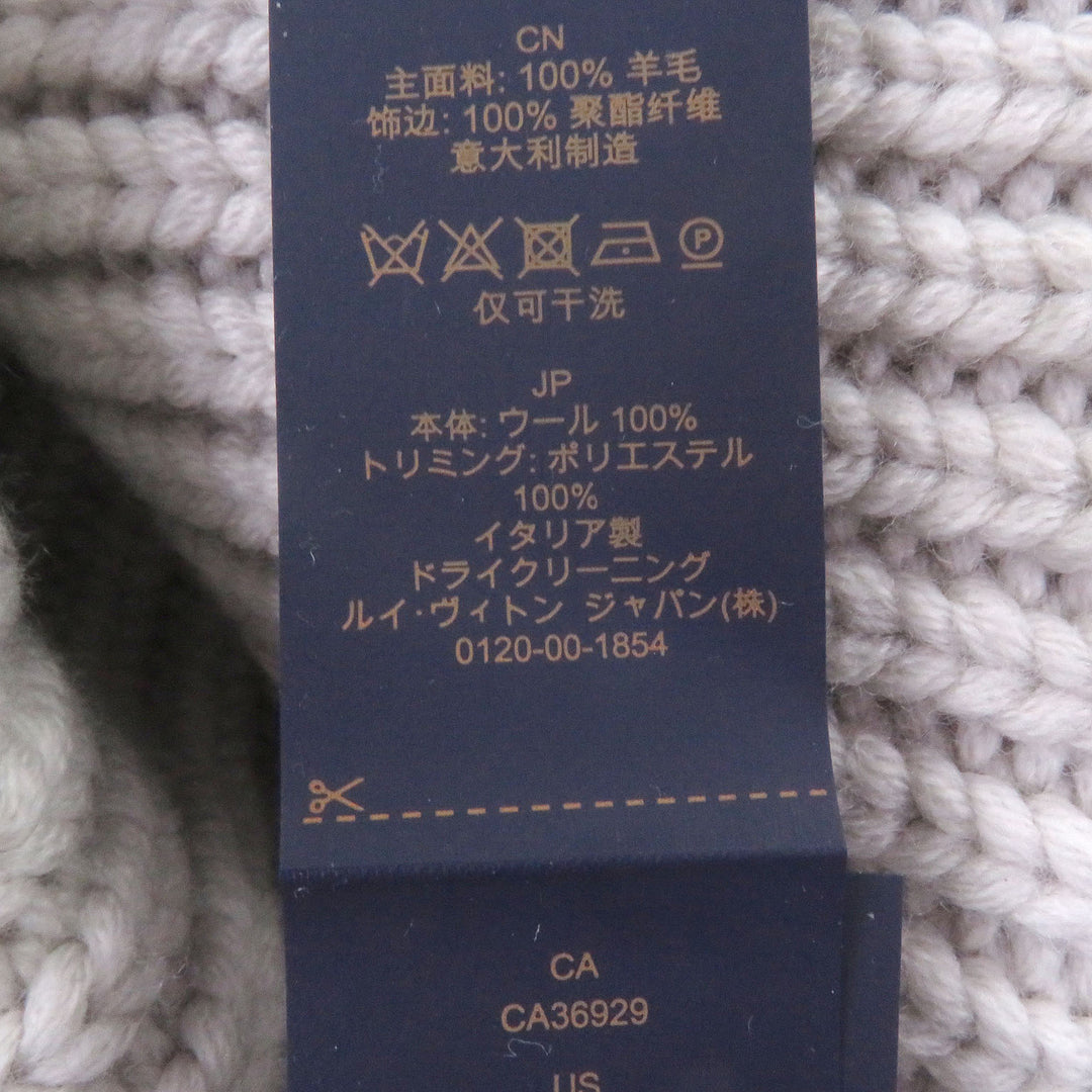 Excellent LOUIS VUITTON Knit cap Beanie LV Birds LV logo embroidery Light gray