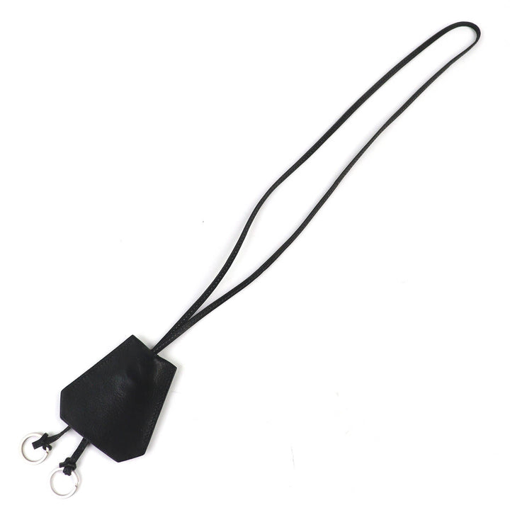 Very Good HERMES Necklace Margiela-era Clochette Necklace black leather Women