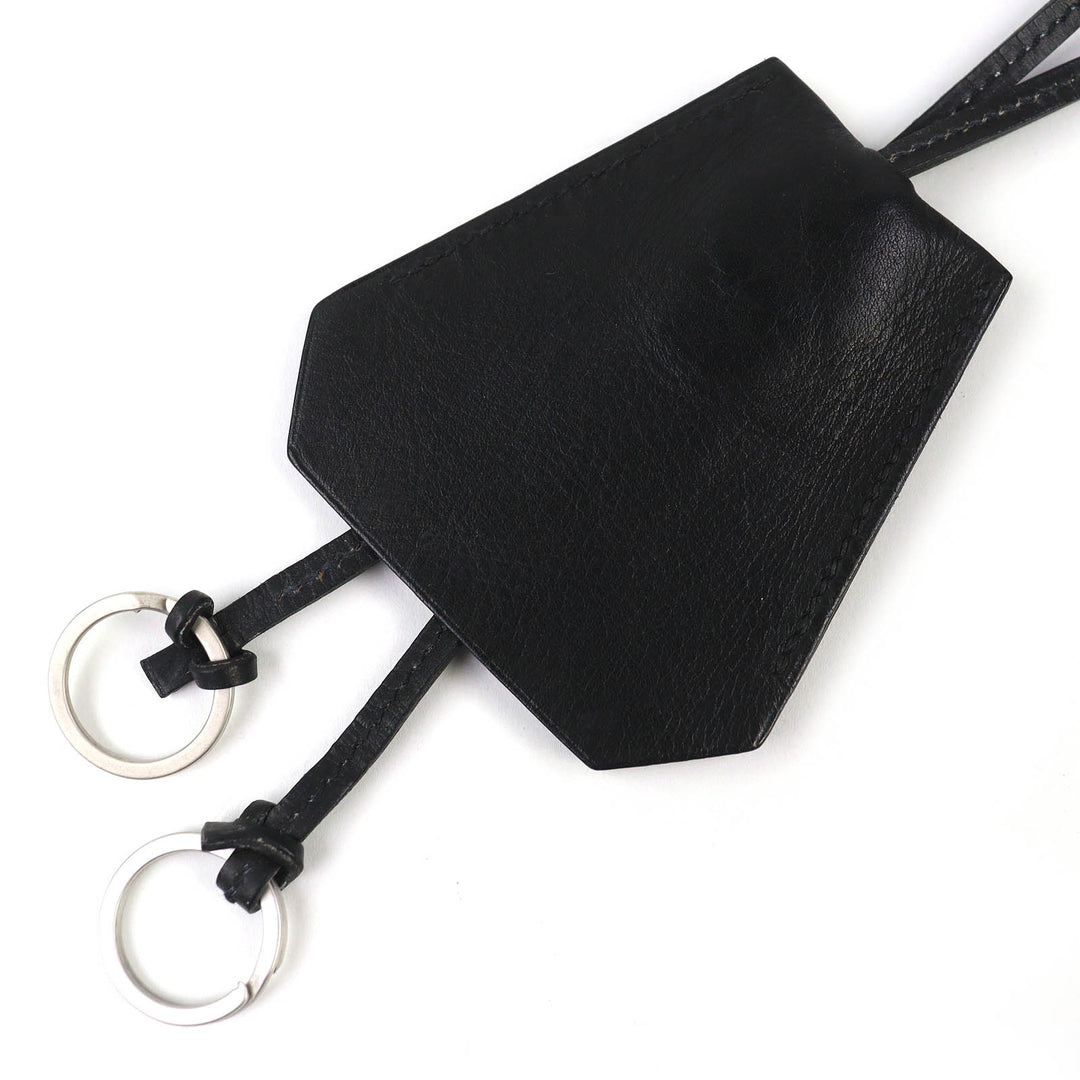Very Good HERMES Necklace Margiela-era Clochette Necklace black leather Women