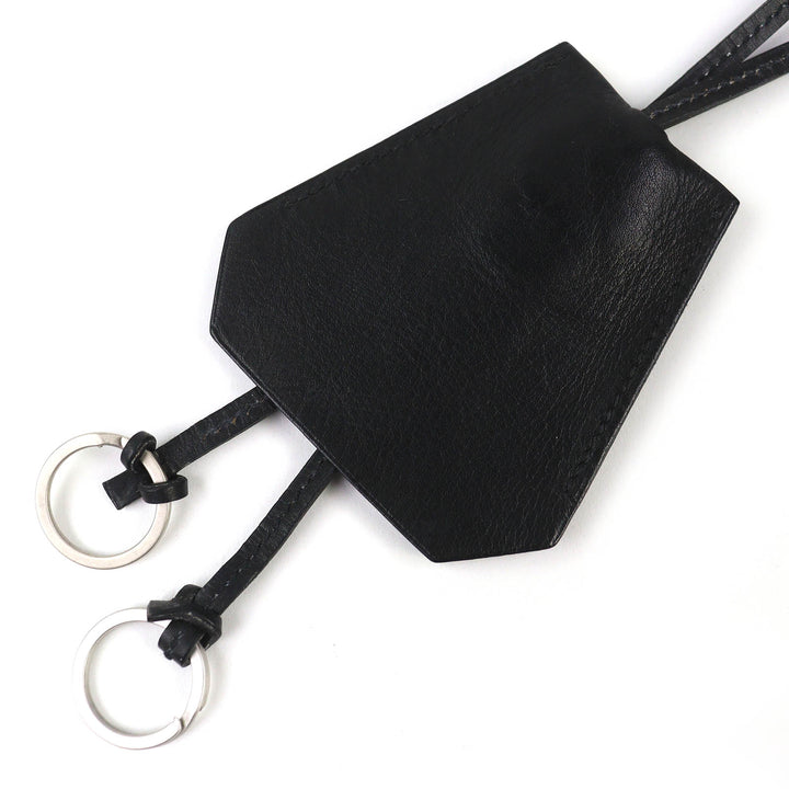 Very Good HERMES Necklace Margiela-era Clochette Necklace black leather Women