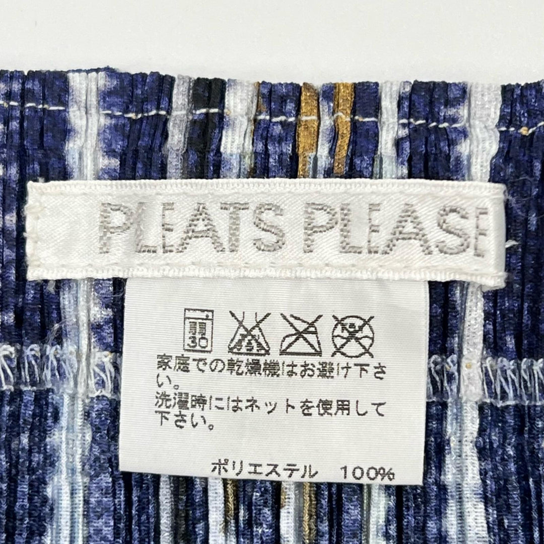 Excellent PLEATS PLEASE skirt denim transfer Indigo Women 1 PP23-JG534