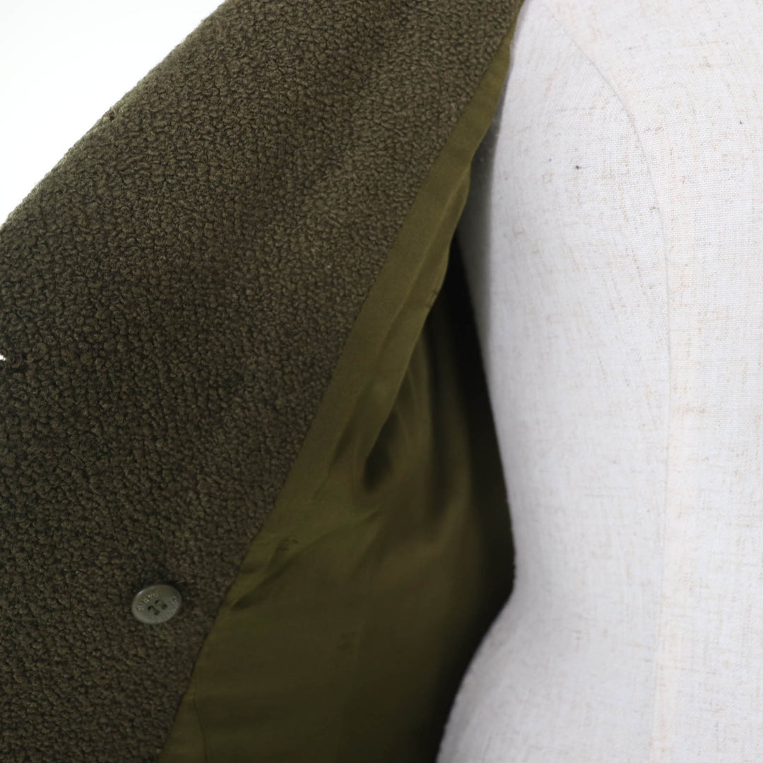 Excellent CHANEL Jacket Tweed Gripoa Buttons khaki wool 36 96A P08304V05122