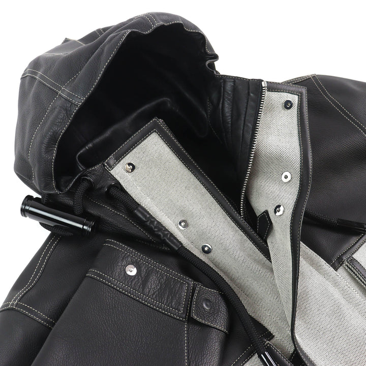 Excellent BURBERRY coat Horseferry Leather x Canvas Hooded Jacket 46 4567182