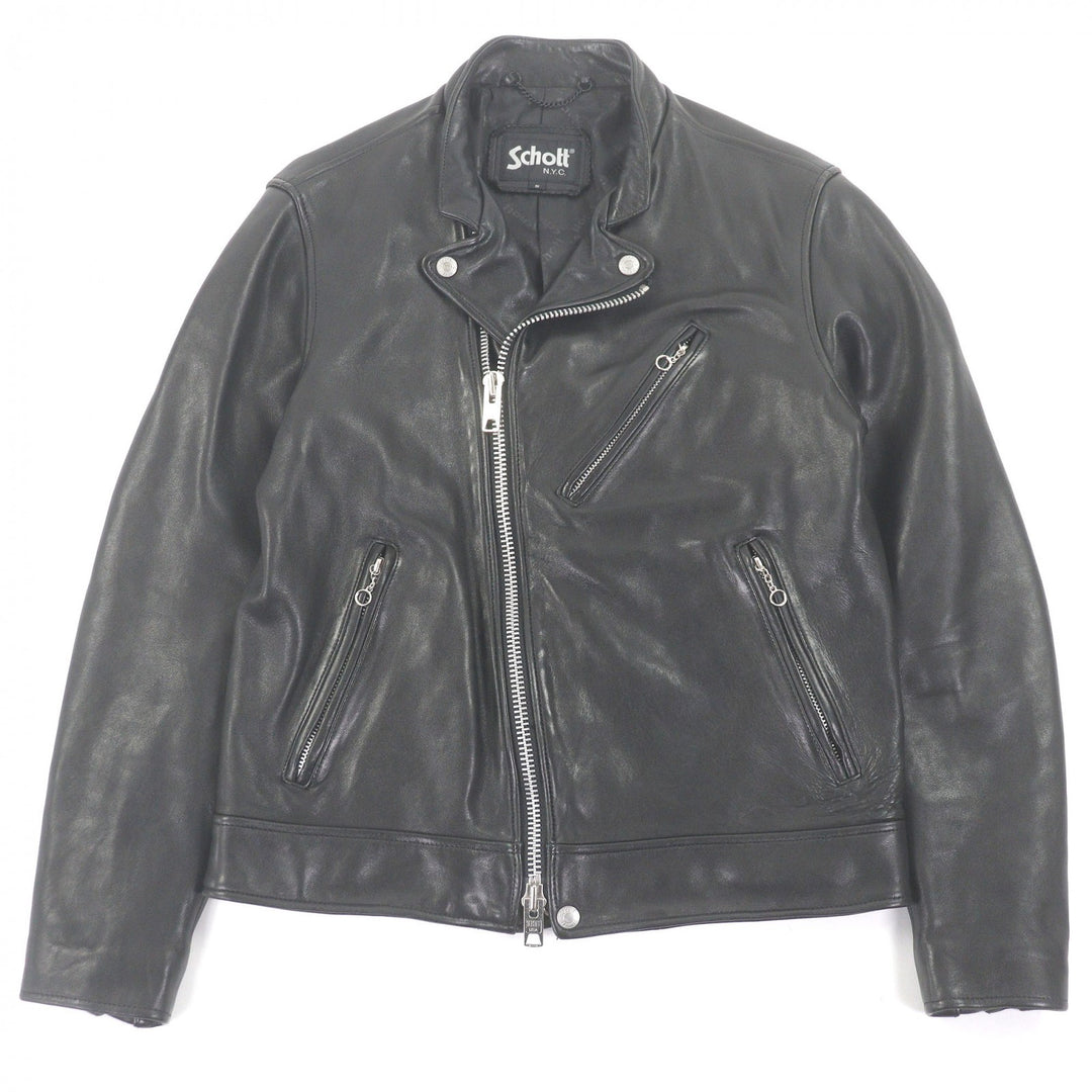 Great schott Leather jacket double black Sheep leather mens S