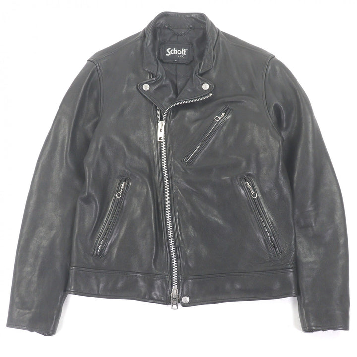 Great schott Leather jacket double black Sheep leather mens S