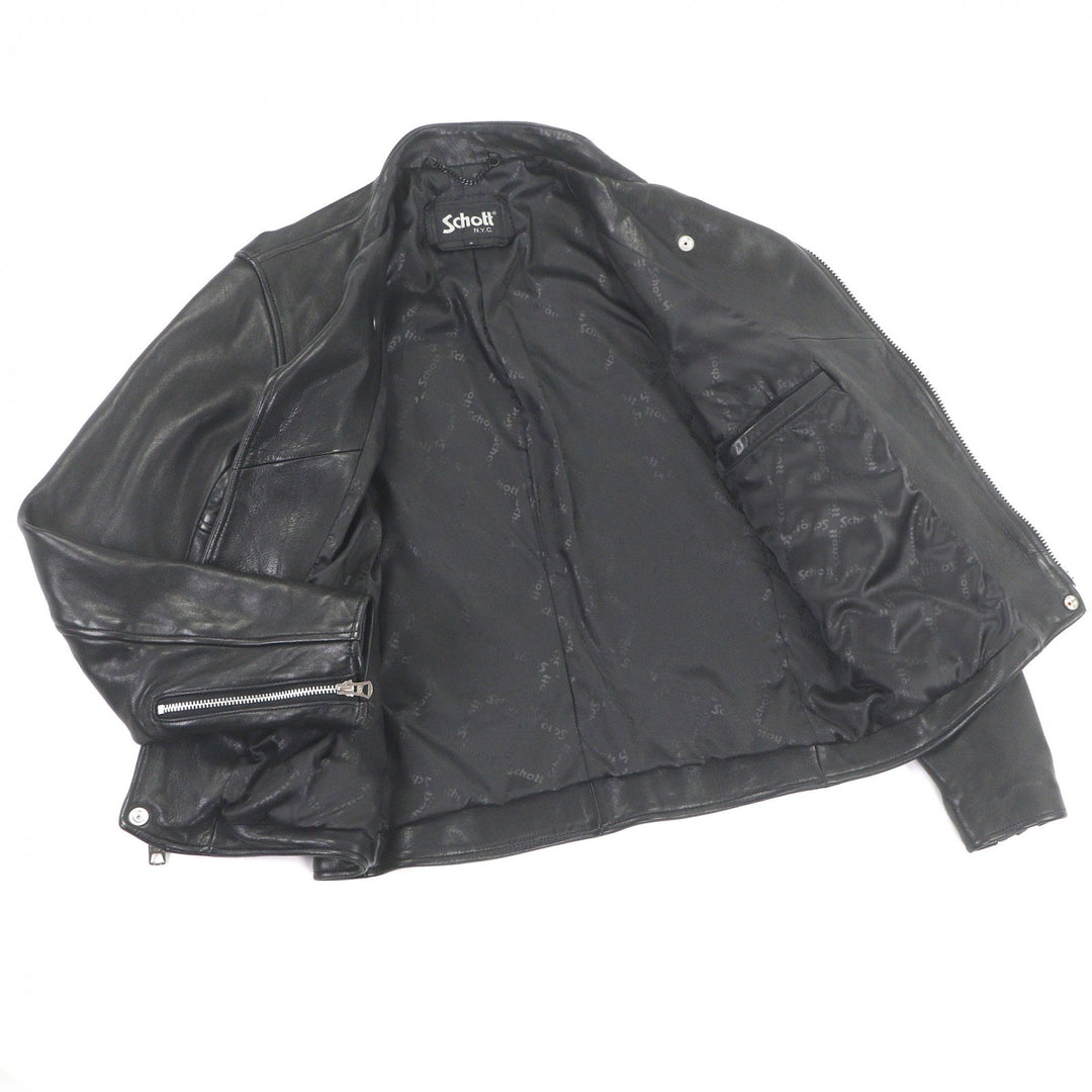 Great schott Leather jacket double black Sheep leather mens S
