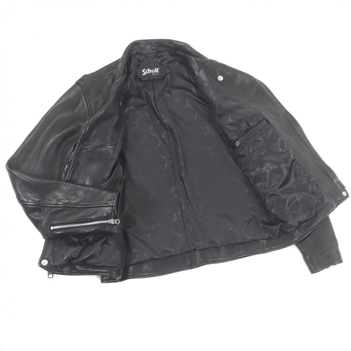 Great schott Leather jacket double black Sheep leather mens S