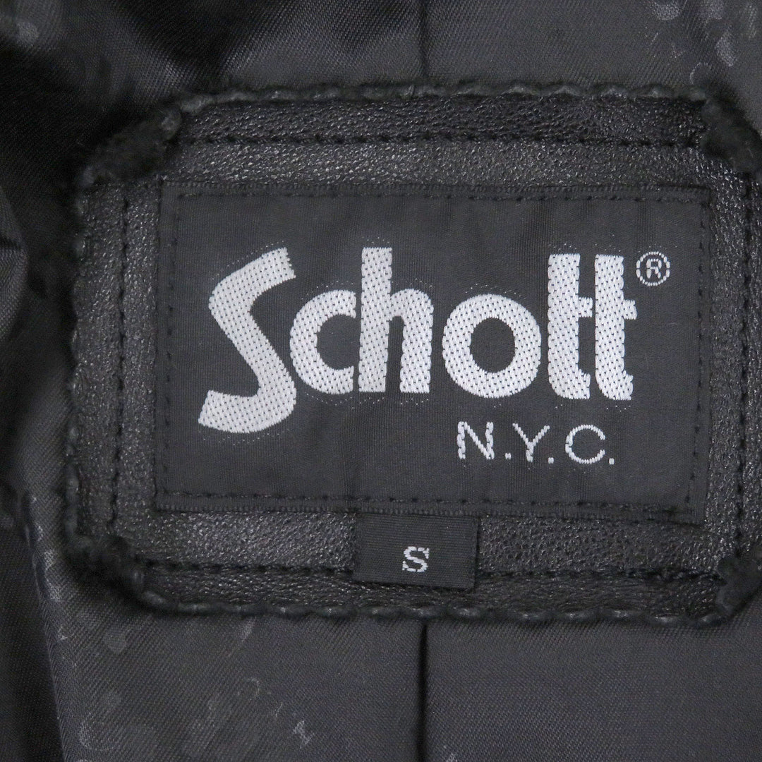 Great schott Leather jacket double black Sheep leather mens S