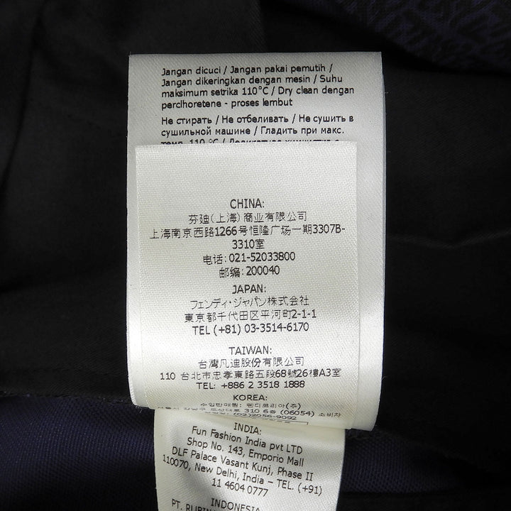 Pristine FENDI Shorts Navy Rayon mens 46 FB0695