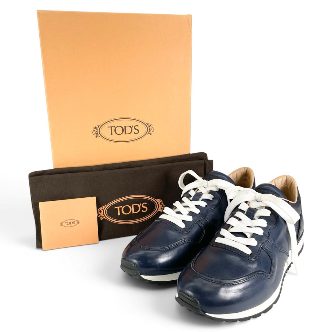 Excellent TOD’S sneakers ALLACCIATA ACTIVE FONDO SPORTIVO Navy leather mens 7