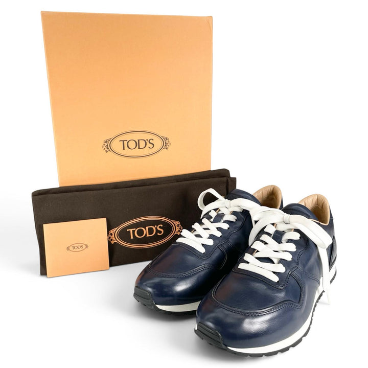 Excellent TOD’S sneakers ALLACCIATA ACTIVE FONDO SPORTIVO Navy leather mens 7