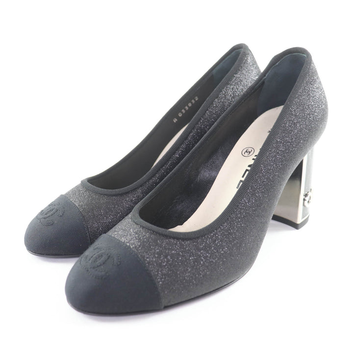 Excellent CHANEL pumps black Women 35.5 G33832