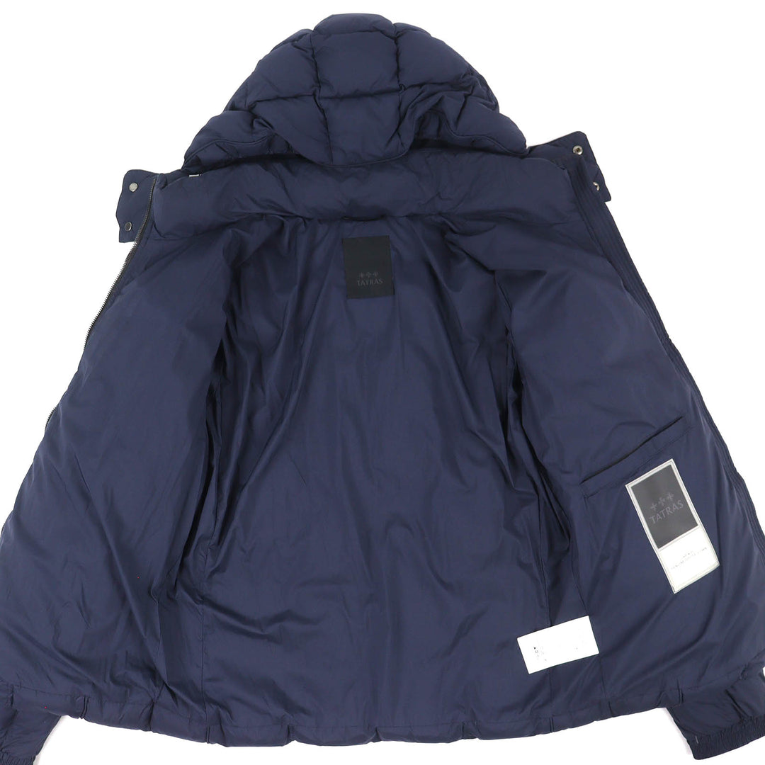 Great TATRAS Down jacket GESSO Logo patch Hooded ZIP UP Navy mens MTAT22A4841