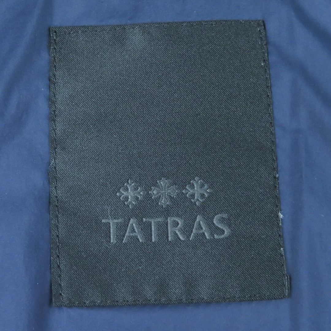 Great TATRAS Down jacket GESSO Logo patch Hooded ZIP UP Navy mens MTAT22A4841