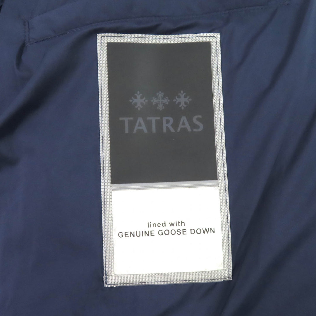 Great TATRAS Down jacket GESSO Logo patch Hooded ZIP UP Navy mens MTAT22A4841