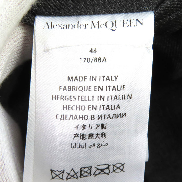 Excellent Alexander McQueen leather jacket Logo-embossed reversible 46 603442
