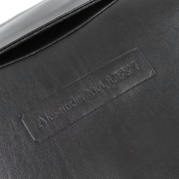 Excellent Alexander McQueen leather jacket Logo-embossed reversible 46 603442
