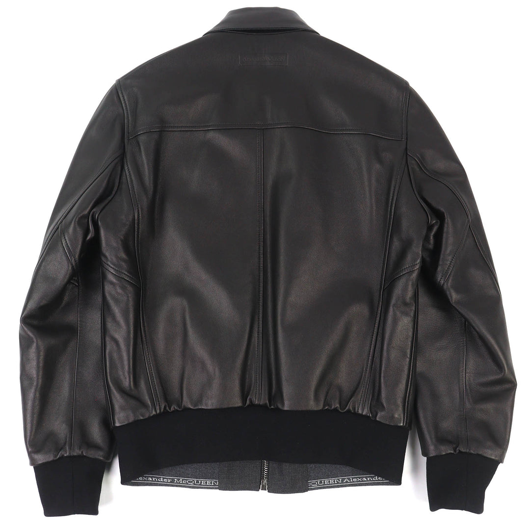 Excellent Alexander McQueen leather jacket Logo-embossed reversible 46 603442