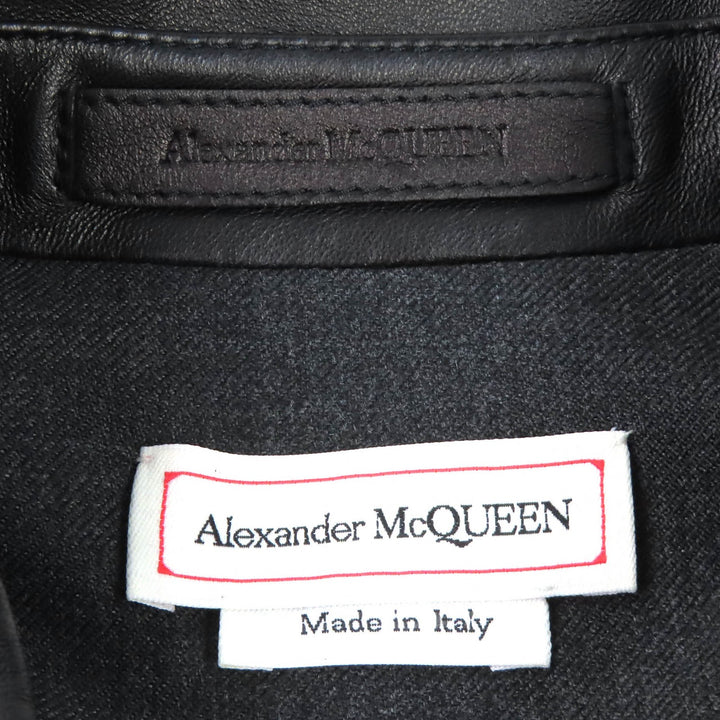 Excellent Alexander McQueen leather jacket Logo-embossed reversible 46 603442