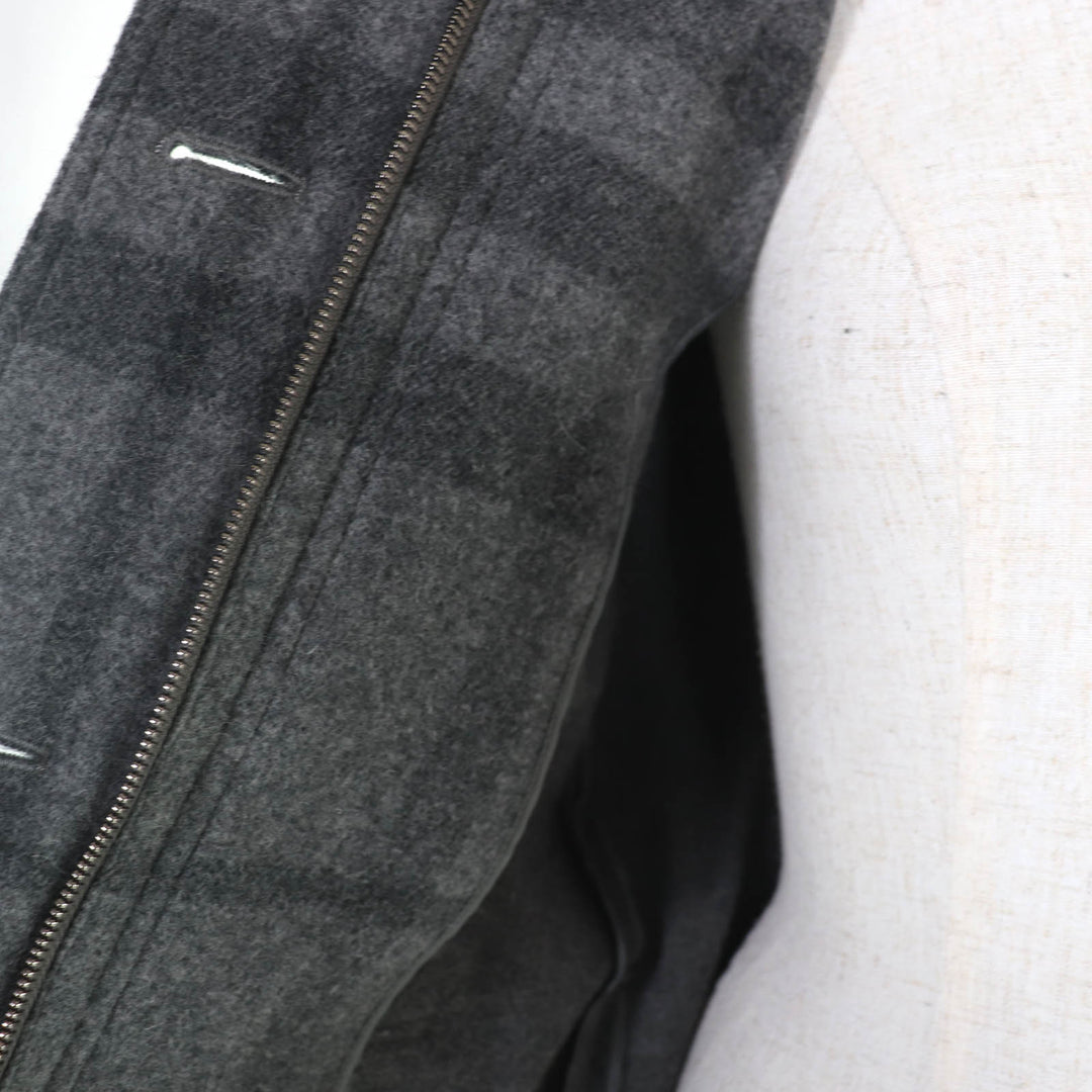 Excellent BURBERRY LONDON coat Check Pattern Belted Hooded Short gray wool 38